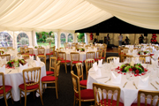 Marquee with tables set inside
